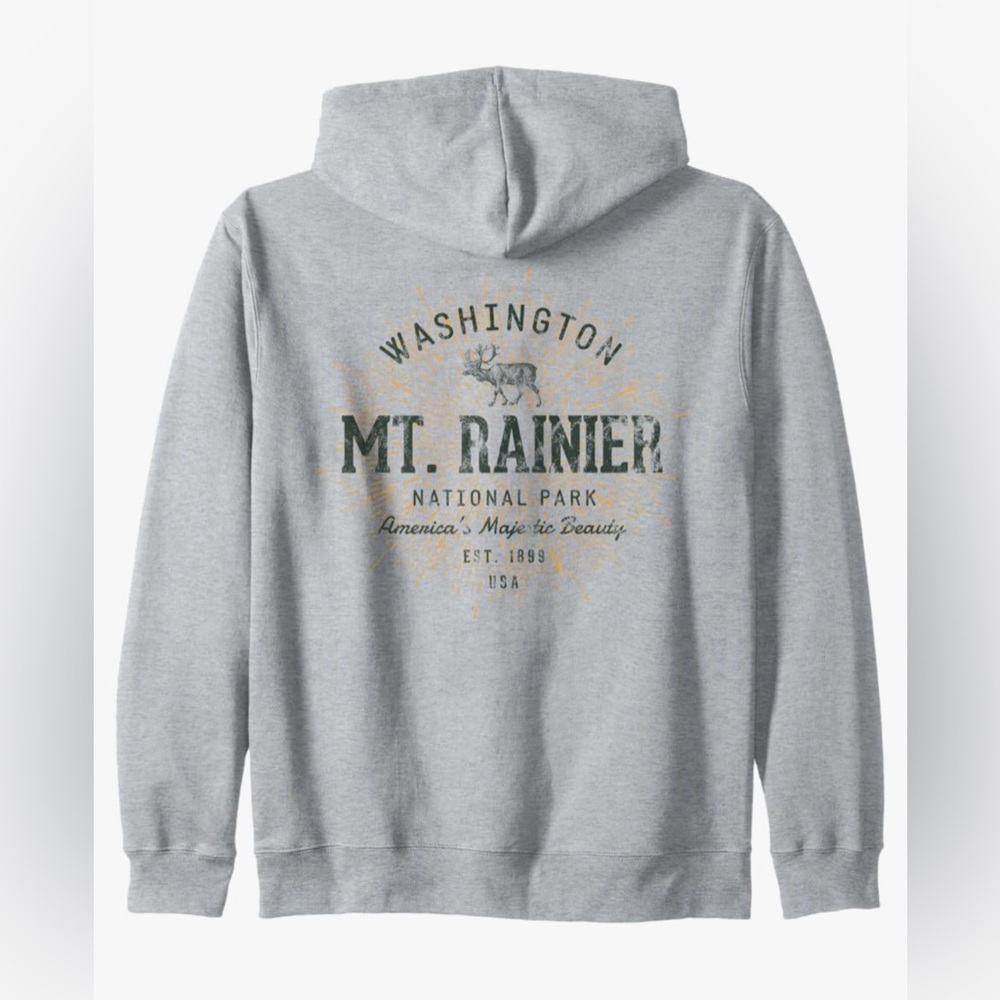 New-‎ XL MT.Rainier Washington 
Classic crew neck Long sleeve 
Grey sweatshirt